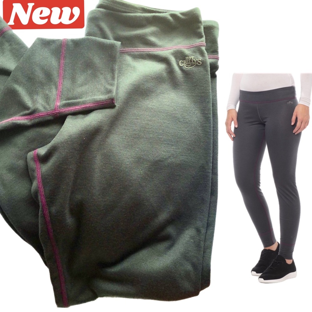 🆕 Hot Chillys Geo-Pro Base Layer Bottoms ☀️ UPF 30+ gray 79